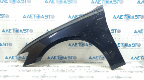 Front left wing Audi A6 C8 19-24 aluminum, blue LX5B, dented, bumps, broken bracket