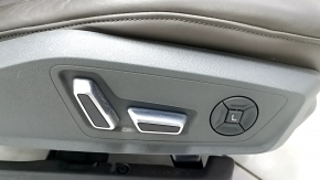 Audi A6 C8 19-25 passenger seat with airbag, electric, heated, ventilated and massage, brown leather, dark gray plastic, Comfort, needs cleaning, scratches