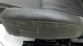 Audi A6 C8 19-25 passenger seat with airbag, electric, heated, ventilated and massage, brown leather, dark gray plastic, Comfort, needs cleaning, scratches