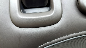 The back of the rear row of seats, 2nd row, right, Audi A6 C8 19-20, brown leather, Comfort, with a belt, wrinkled, scratches