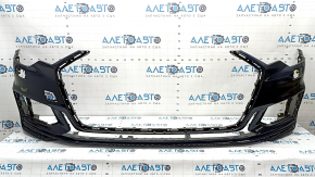 Bare front bumper for Audi A6 C8 19-23, under park assist, under headlight washer, S-Line, without plug, blue, fake, scratches, broken fasteners