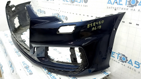 Bare front bumper for Audi A6 C8 19-23, under park assist, under headlight washer, S-Line, without plug, blue, fake, scratches, broken fasteners
