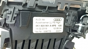 Front panel trim with deflector left Audi A6 C8 19-25 black for 4-zone AC