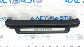 Front left door sill plate for Lexus RX350 RX450h 10-15, black, scratches, dent on chrome