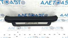 Front right door sill plate for Lexus RX350 RX450h 10-15, black, scratches, dents on chrome