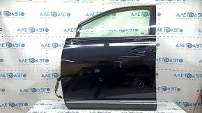 Front left door assembly for a Lexus RX350 RX450h 10-15 keyless, blue 214, dents, bumps, and soot