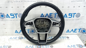 Audi A6 C8 19-25 leather steering wheel, dark gray with gray stitching, non-heated, Sport