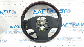 Lexus RX350 RX450h 10-15 steering wheel, black leather, dark wood, with buttons, with cruise control, with overlays, worn, scratches
