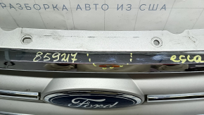 Ford Escape MK3 2017-2019 grille, gray, with chrome, with emblem, bumps, sand, scuffs