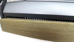 Tesla Model 3 18's upper dashboard trim panel - wood grain, cracked wood, scratches