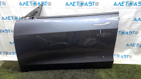 Tesla Model 3 front left door assembly, 18-20 PMNG graphite, scratch, scratches on the handle, paint chip