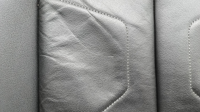 Right rear seat cushion for Audi Q3 83A 19-25, black leather, white stitching, scratched, dented