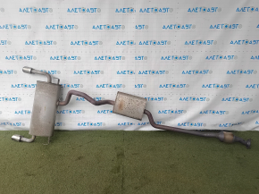 Exhaust manifold assembly with barrel for Ford Escape MK3 13-19 with chrome tips, with catalytic converter, rusty