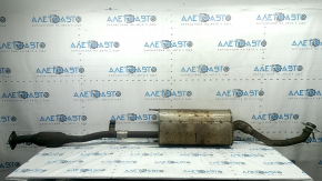 The exhaust pipe, middle section with a catalytic converter, Lexus RX400h 06-09, is dented and rusty.