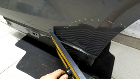 Bare rear left door of Audi Q3 83A 19-25 silver LX7G, dented