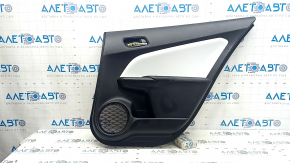 Door trim panel rear right Toyota Prius 50 16-22 black with gray insert leather, leather armrest, with handle, scratches, dent