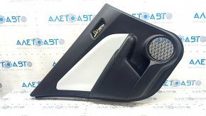 Rear left door panel for Toyota Prius 50 16-22, black with gray insert, leather armrest, with handle, scratches, dents