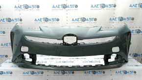 Bare front bumper for Toyota Prius 50 19-22 with parking sensors and PMA, green, broken fasteners, dents, scratches