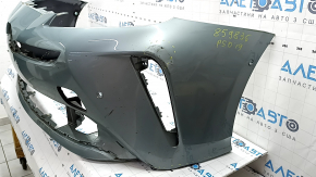 Bare front bumper for Toyota Prius 50 19-22 with parking sensors and PMA, green, broken fasteners, dents, scratches