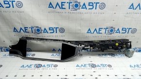 Front panel trim, central monitor frame, Audi Q3 83A 19-25, glossy black with chrome, scratches