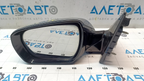 Left side mirror assembly for Hyundai Santa FE Sport 13-16 pre-restyling, 5 pins, silver, scratches, scratches on glass, chips