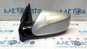 Left side mirror assembly for Hyundai Santa FE Sport 13-16 pre-restyling, 5 pins, silver, scratches, scratches on glass, chips