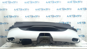 Front dashboard with AIRBAG for Toyota Prius 50 17-22, black and gray, with a small display and a glove compartment, in need of dry cleaning, scratches on the glove compartment, rusty squib
