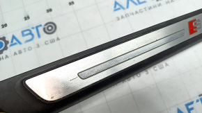 Audi Q3 83A 19-25 black outer door sill trim with backlight, S-Line, chrome, needs cleaning, scratches, scuffed