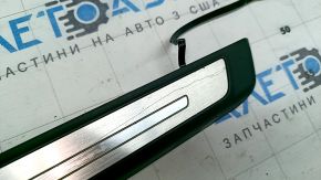Audi Q3 83A 19-25 black outer door sill trim with backlight, S-Line, chrome, needs cleaning, scratches, scuffed