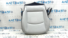 Toyota Prius 50 19-22 passenger seat cushion upholstery, heated, black and gray leather, needs cleaning, wrinkled