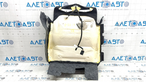 Toyota Prius 50 19-22 passenger seat cushion upholstery, heated, black and gray leather, needs cleaning, wrinkled