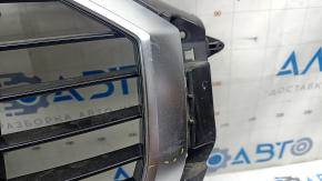 Radiator grill assembly for Audi Q3 83A 19-25, gloss black with matte chrome, with emblem, sand, chips