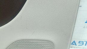 Door trim panel, rear right, Chrysler Pacifica 17-24, under the curtain, gray with black leather, scratches, scuffs, needs dry cleaning, plastic has turned white