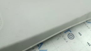 Door trim panel, rear right, Chrysler Pacifica 17-24, under the curtain, gray with black leather, scratches, scuffs, needs dry cleaning, plastic has turned white
