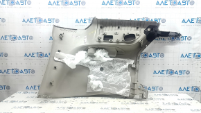 Lower left arch trim for a Chrysler Pacifica 17-24, front part under the curtain, gray, with a brown insert, scratches, needs cleaning, plastic has turned white