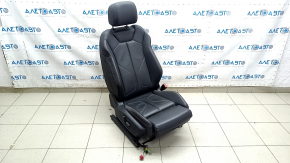 Audi Q3 83A 19-25 passenger seat with airbag, S-Line, electric, heated, black leather, Alcantara inserts, white stitching, scratches on plastic, needs cleaning