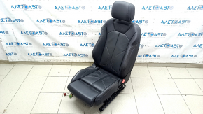 Audi Q3 83A 19-25 passenger seat with airbag, S-Line, electric, heated, black leather, Alcantara inserts, white stitching, scratches on plastic, needs cleaning