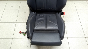 Audi Q3 83A 19-25 passenger seat with airbag, S-Line, electric, heated, black leather, Alcantara inserts, white stitching, scratches on plastic, needs cleaning