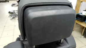 Audi Q3 83A 19-25 passenger seat with airbag, S-Line, electric, heated, black leather, Alcantara inserts, white stitching, scratches on plastic, needs cleaning