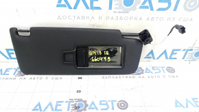 Right sun visor for Audi Q3 83A 19-25, black, without hook, for backlighting, broken mount