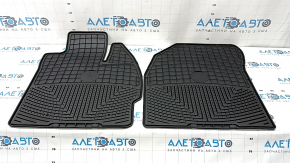 Set of floor mats for Toyota Prius 50 16-22 rubber, black, WEATHER TECH, driver's side, worn