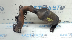 The front exhaust manifold with a catalytic converter for a Lexus RX400h 06-09 is rusty and has a broken stud.
