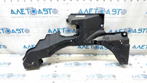 The right fuel tank guard for a Toyota Prius 50 19-22 AWD has a torn mount.
