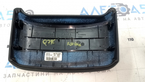 Audi Q7 16-25 black leather center console trim, rear upper, scratched
