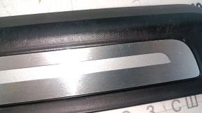 Rear left outer door sill trim for Audi Q7 16-25, black with chrome, scratches, nicks