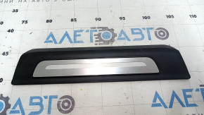 Rear right outer door sill trim for Audi Q7 16-25, black with chrome, scratches