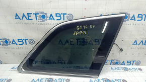 Rear right window, blind glass, Audi Q7 16-25 tinted, with chrome molding, scratch on the glass
