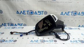 Left side mirror assembly for Audi Q7 16-19, 15+4 pins, heated, auto-folding, turn signal, auto-dimming, camera, BSM, white, scratched