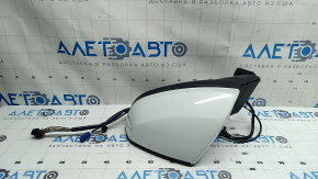 Left side mirror assembly for Audi Q7 16-19, 15+4 pins, heated, auto-folding, turn signal, auto-dimming, camera, BSM, white, scratched
