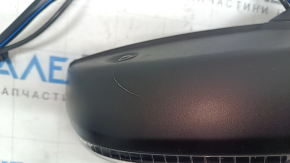 Left side mirror assembly for Audi Q7 16-19, 15+4 pins, heated, auto-folding, turn signal, auto-dimming, camera, BSM, white, scratched